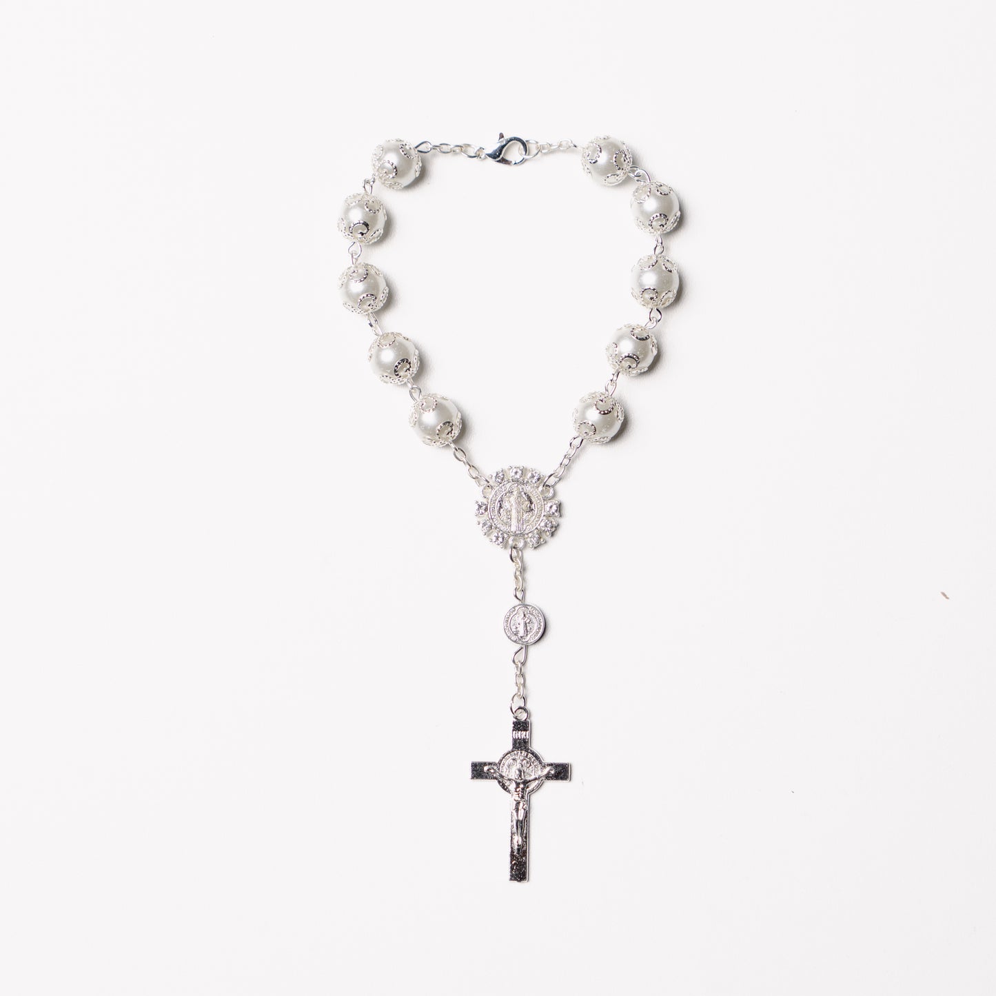Flower Pearl Rosary Bracelet