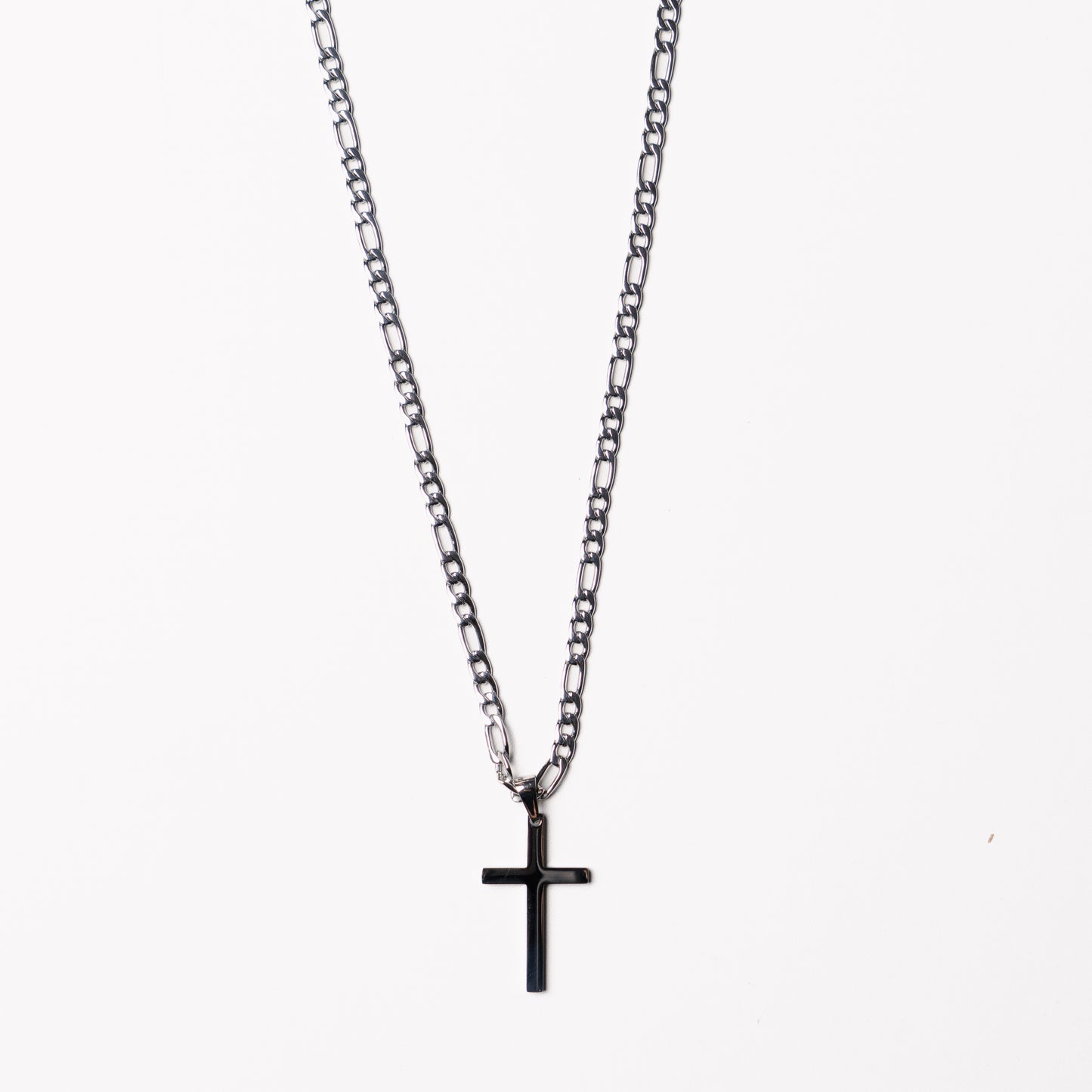 Stainless Steel Cross Figaro Necklace