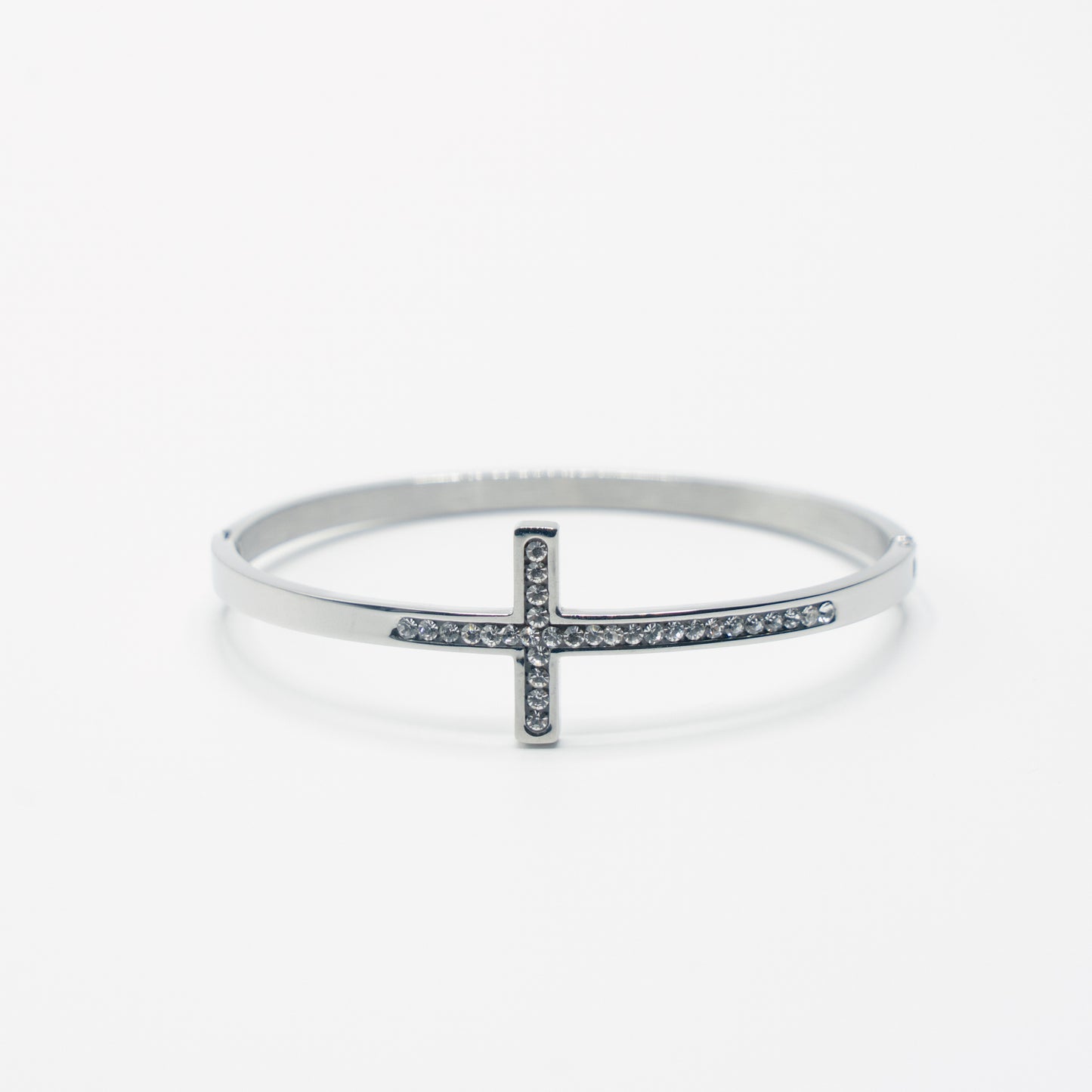 Elegant Diamante Cross Bangle