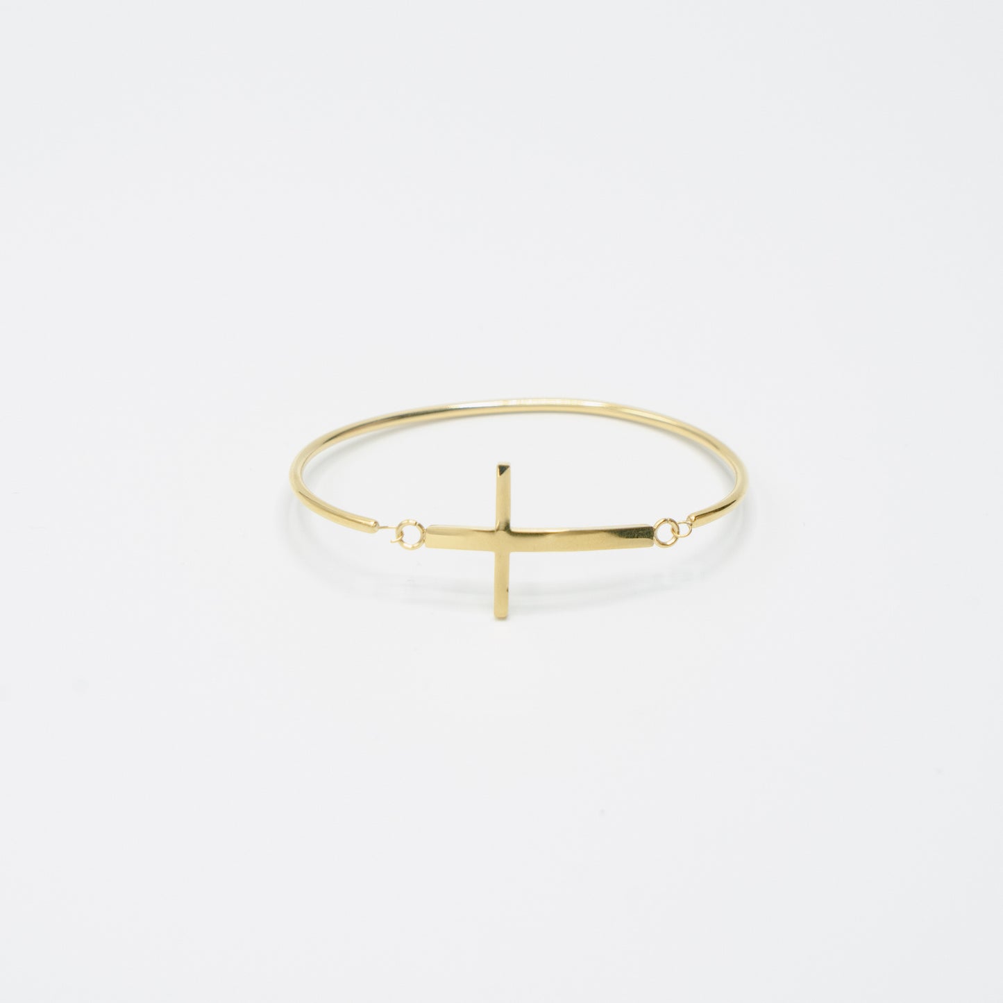 Flat Gold Cross Bangle