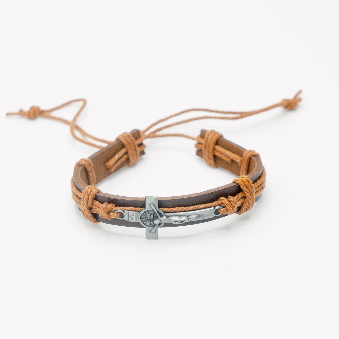 Crucifix Leather Bracelet