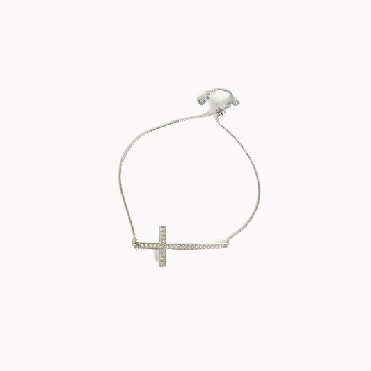 Sided Cross Large Diamante Bracelet