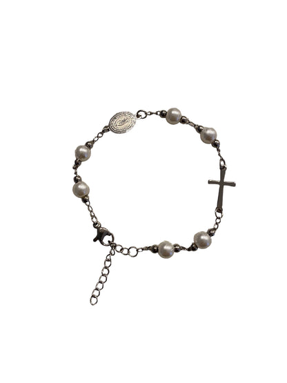 Beaded Pearl Stainless Steel Bracelet