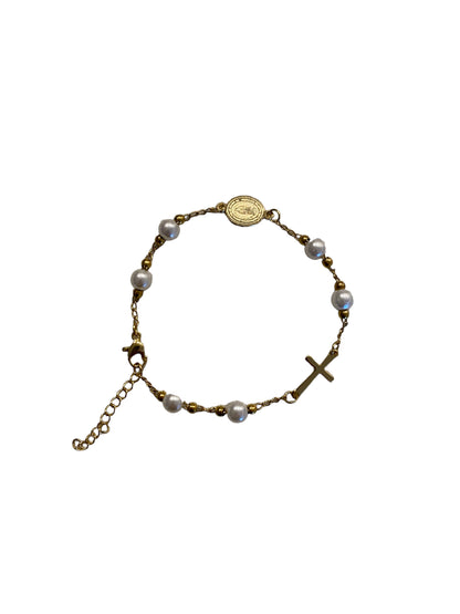 Beaded Pearl Stainless Steel Bracelet