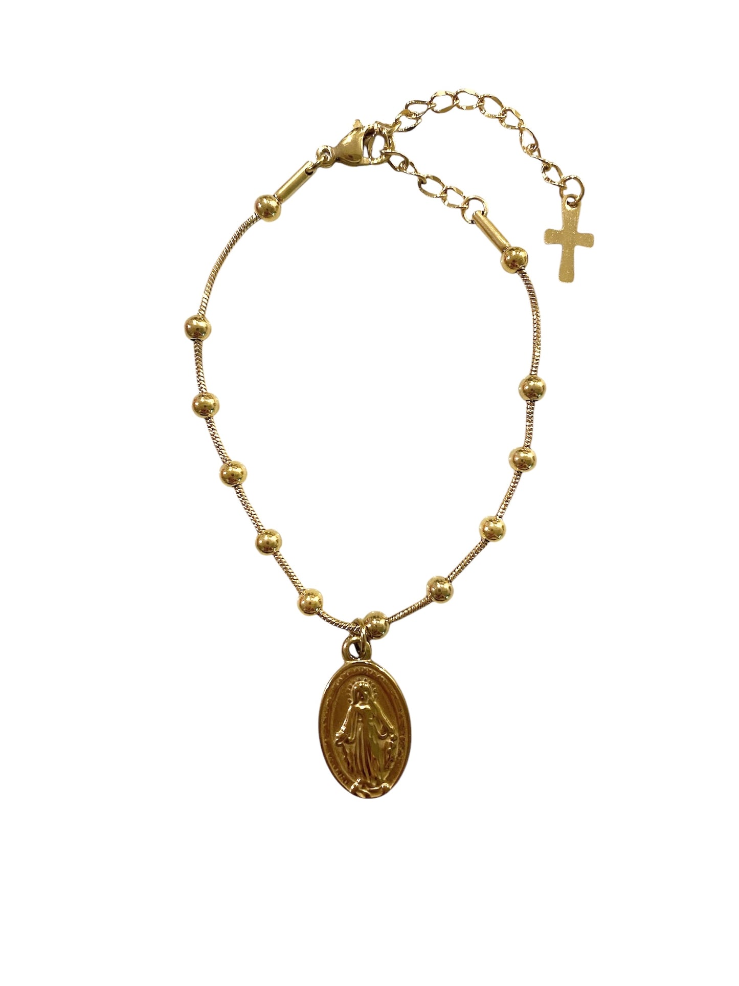 Rosary Charm Bracelet Stainless Steel
