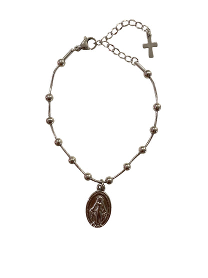 Rosary Charm Bracelet Stainless Steel