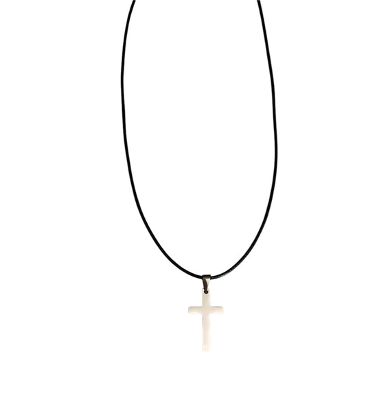 Leather Cord Cross Necklace