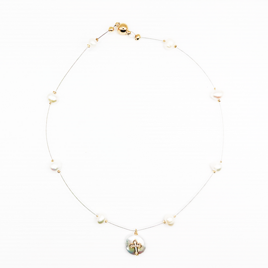 Pearl Cross Necklace- ROSINA Series