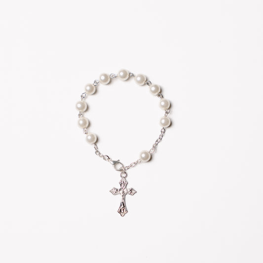 Pearl Bead Rosary Bracelet