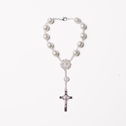 Flower Pearl Rosary Bracelet