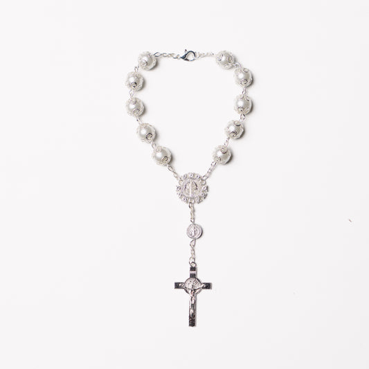 Flower Pearl Rosary Bracelet