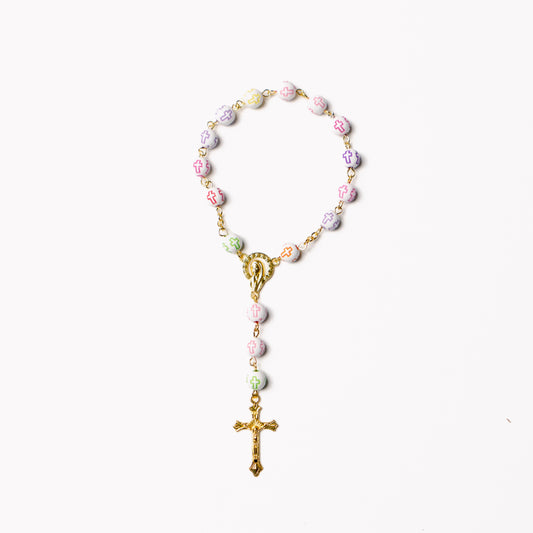 Cross Bead Rosary Bracelet