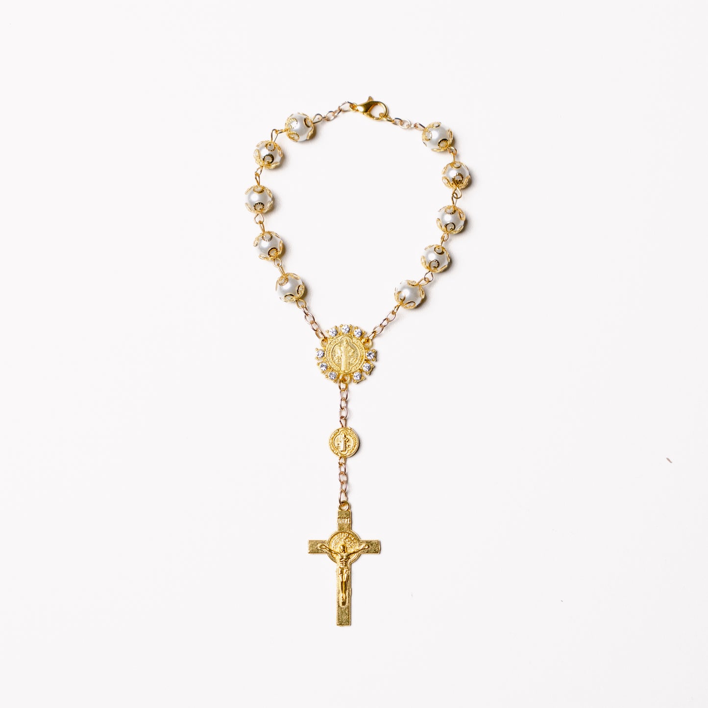Flower Pearl Rosary Bracelet