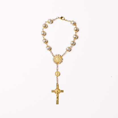 Flower Pearl Rosary Bracelet