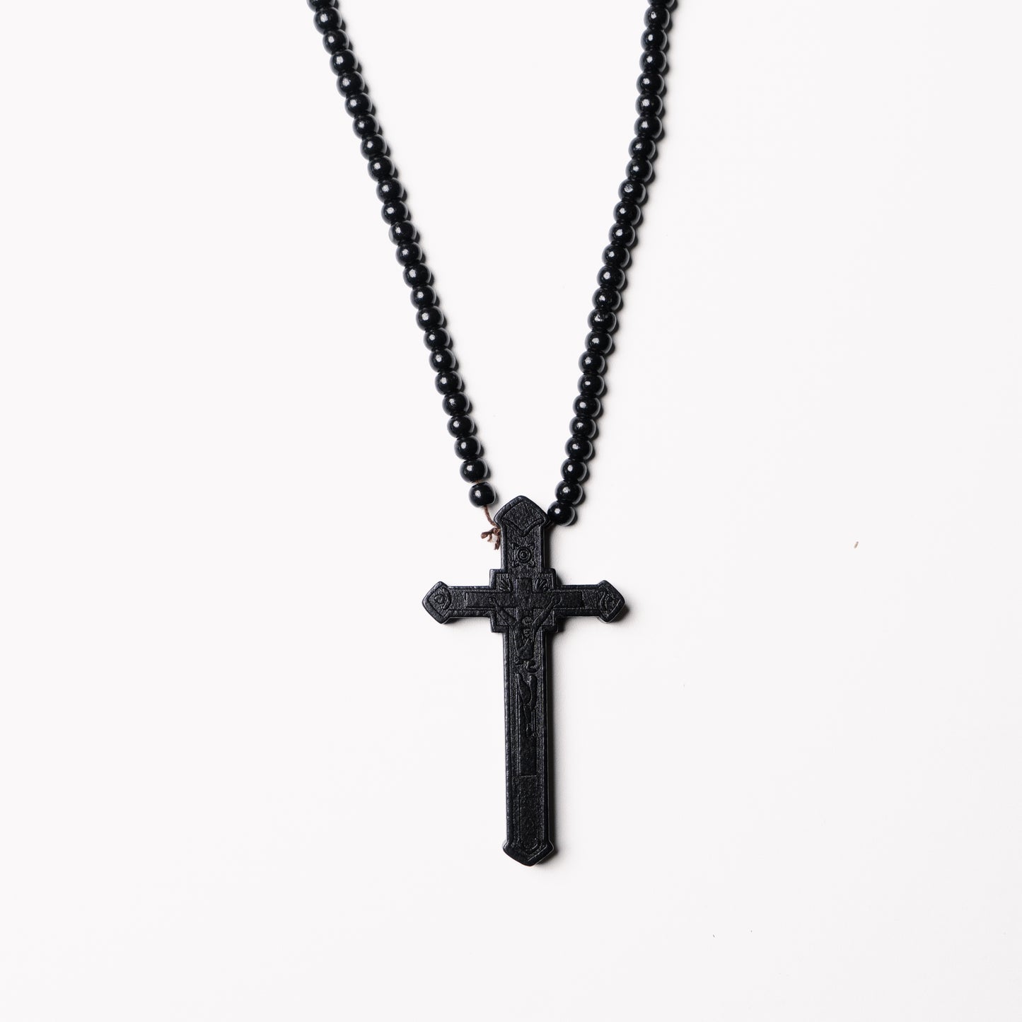 Wooden Beaded Large Cross Necklace
