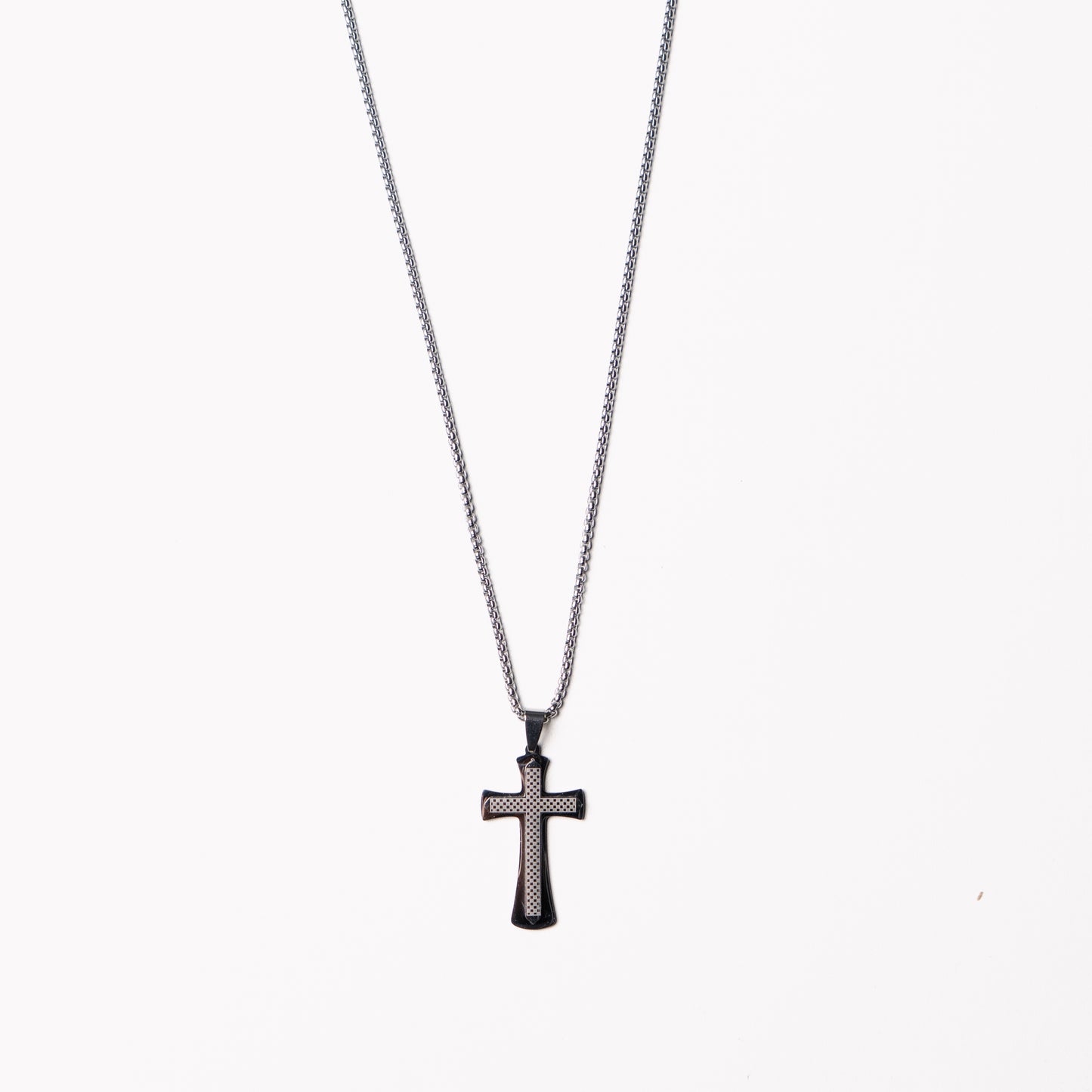 Double Cross Stainless Steel Necklace