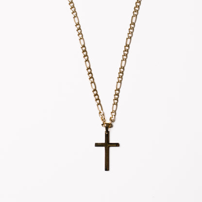 Stainless Steel Cross Figaro Necklace