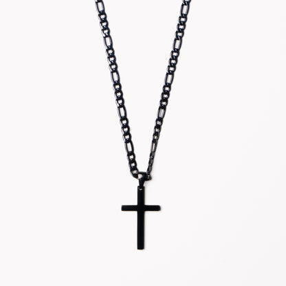 Stainless Steel Cross Figaro Necklace