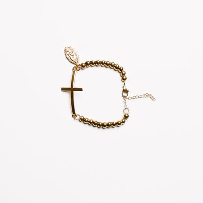 Sided Cross Pendant Bracelet