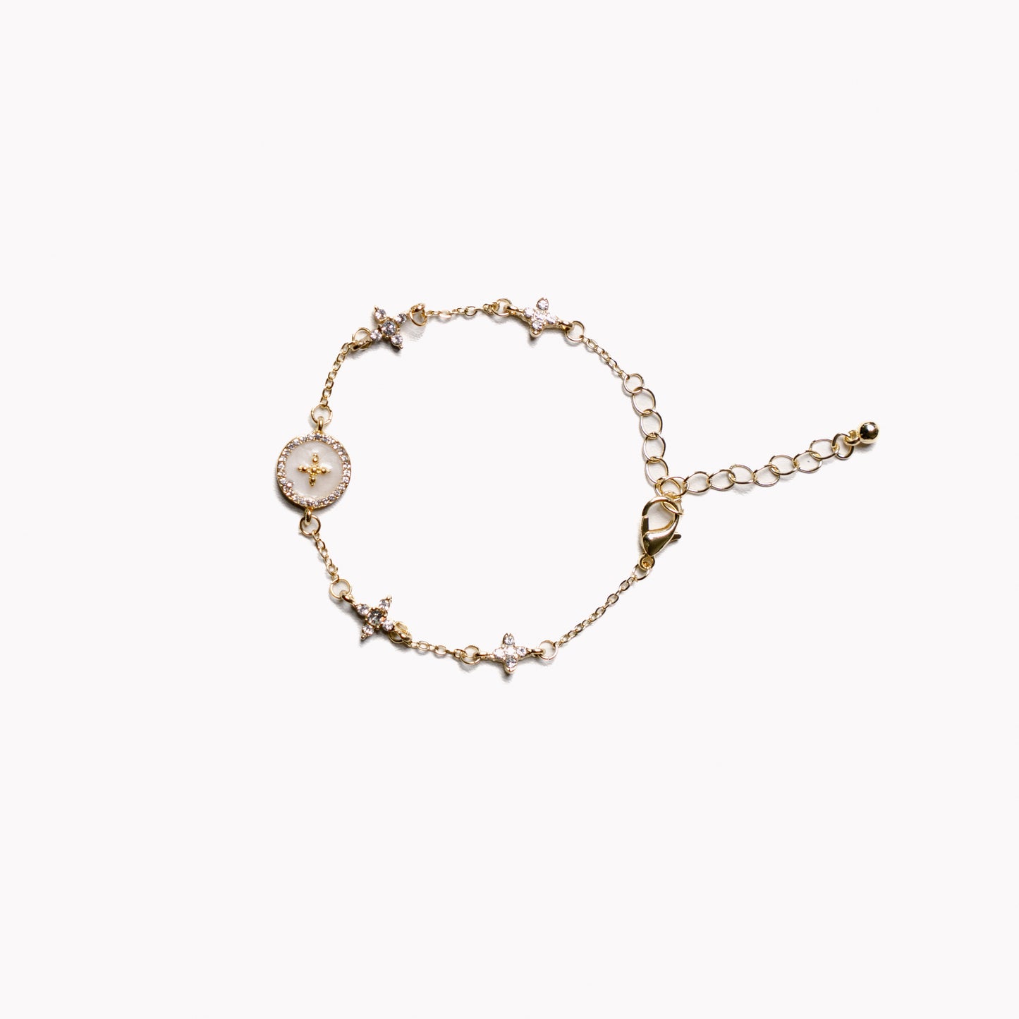 Diamante Circle Cross Bracelet
