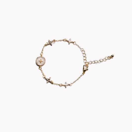 Diamante Circle Cross Bracelet