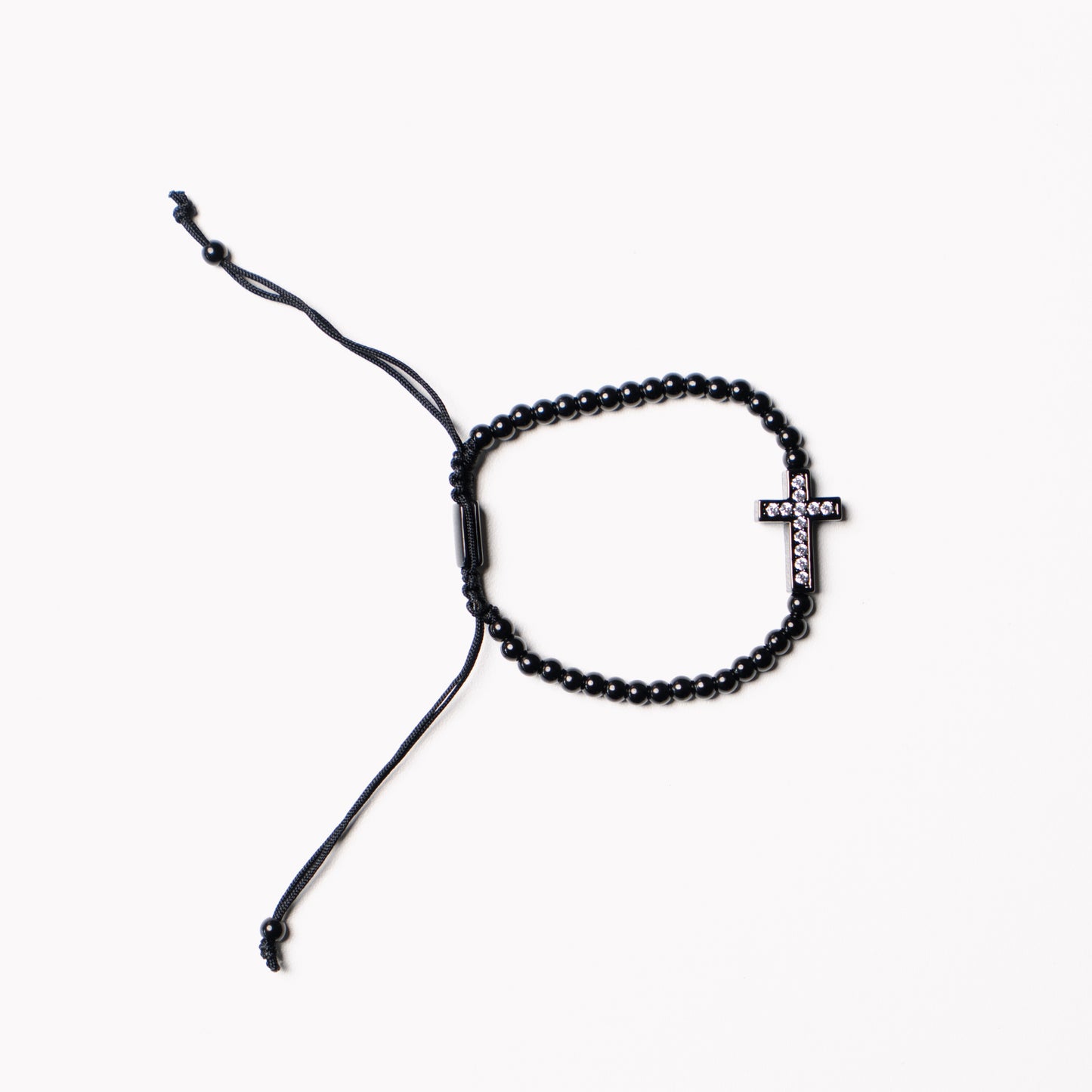 Side Cross Diamante Cord Bracelet