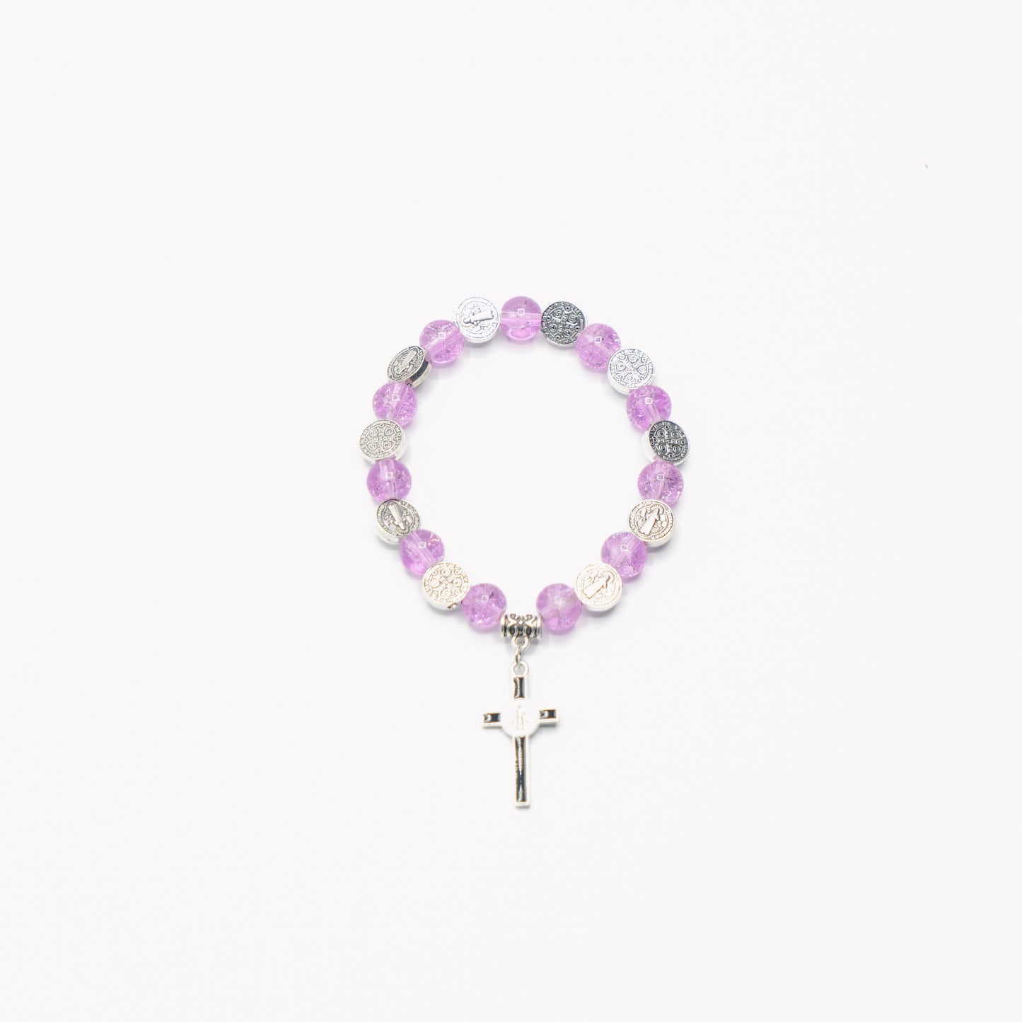 Beaded Black Cross Bracelet