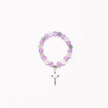 Beaded Black Cross Bracelet