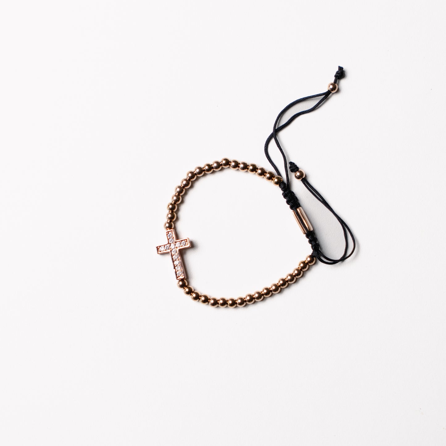 Side Cross Diamante Cord Bracelet