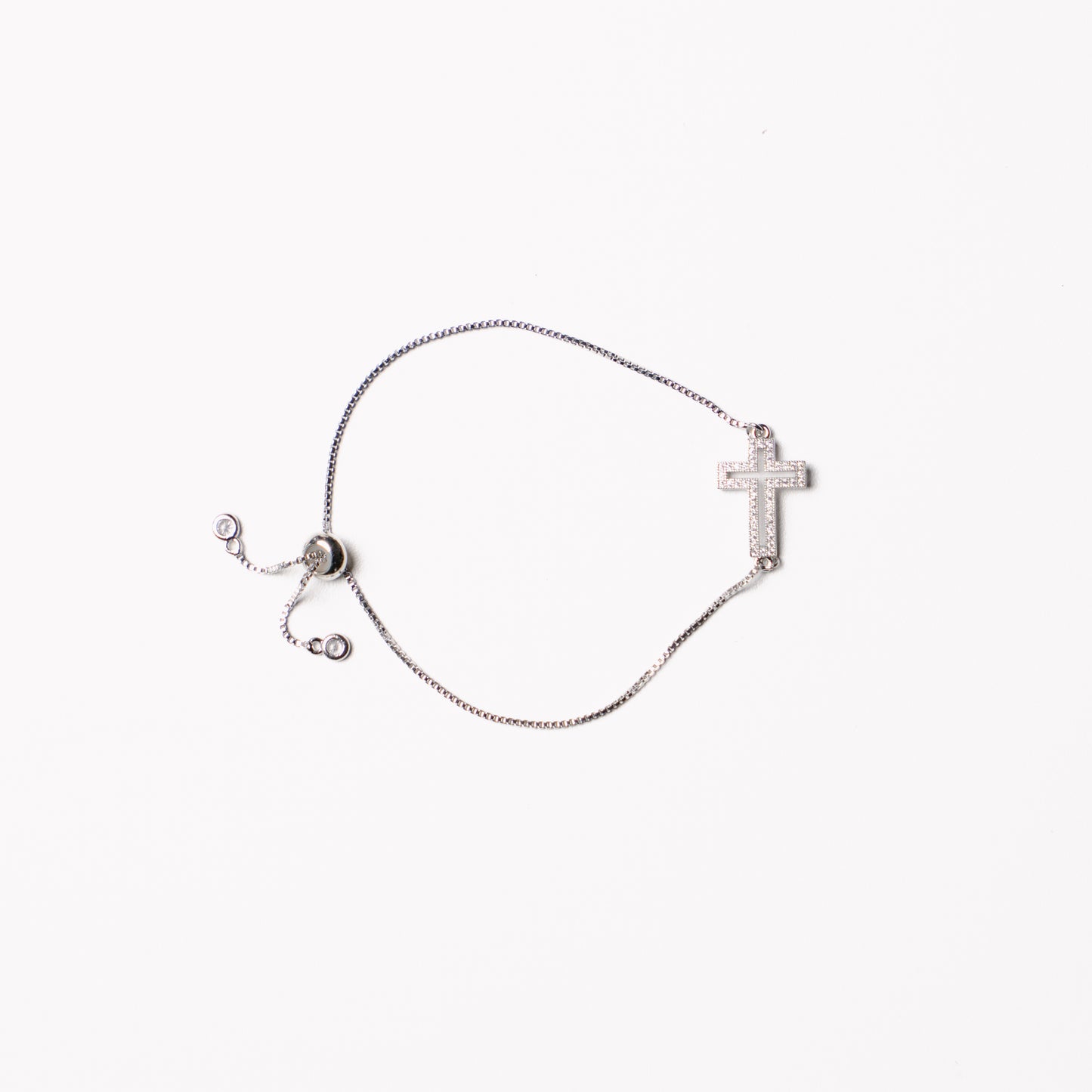 Diamante Side Cross Bracelet