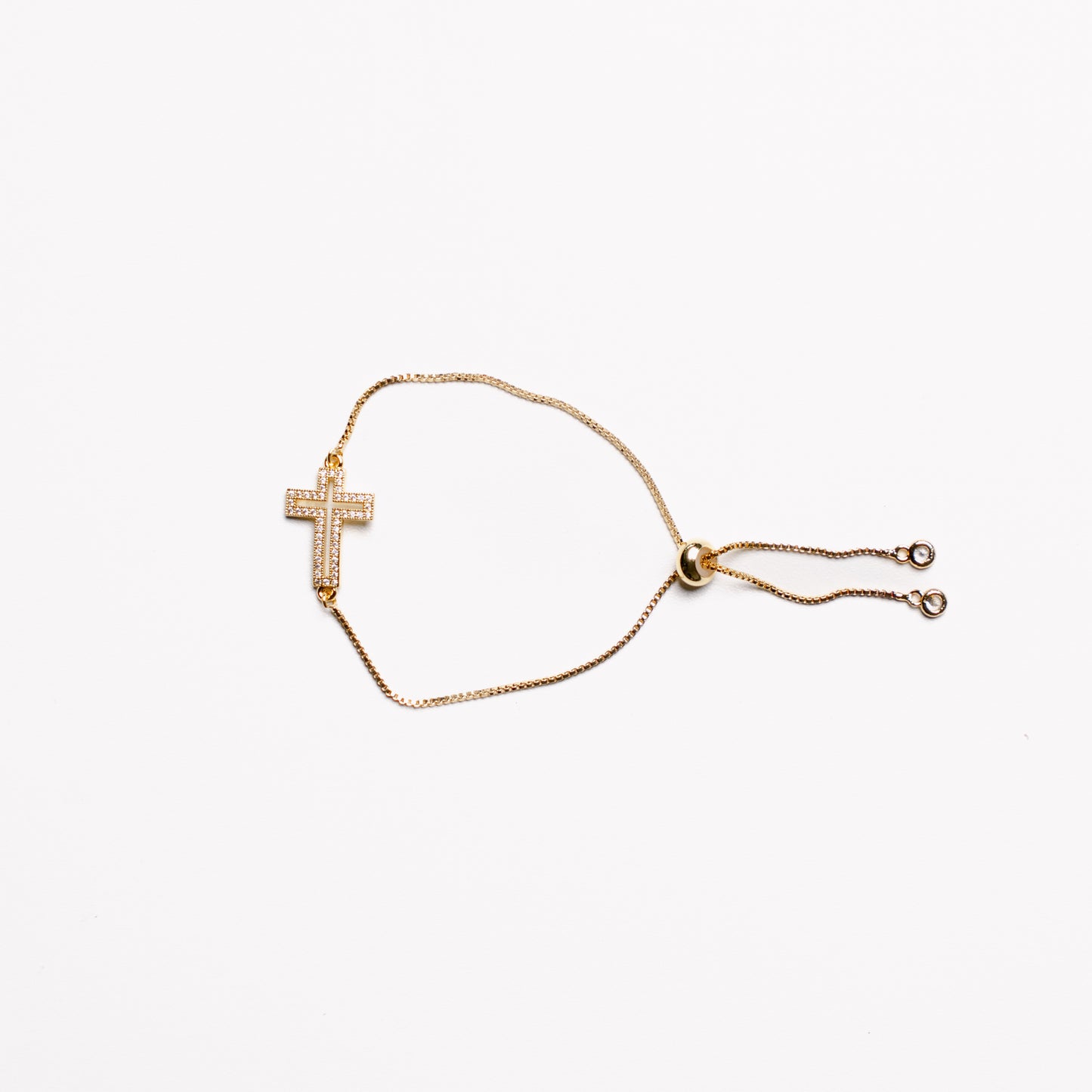 Diamante Side Cross Bracelet