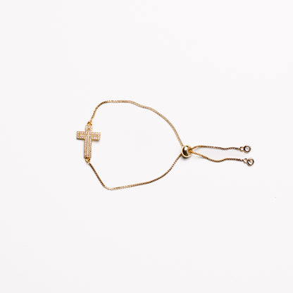 Diamante Side Cross Bracelet