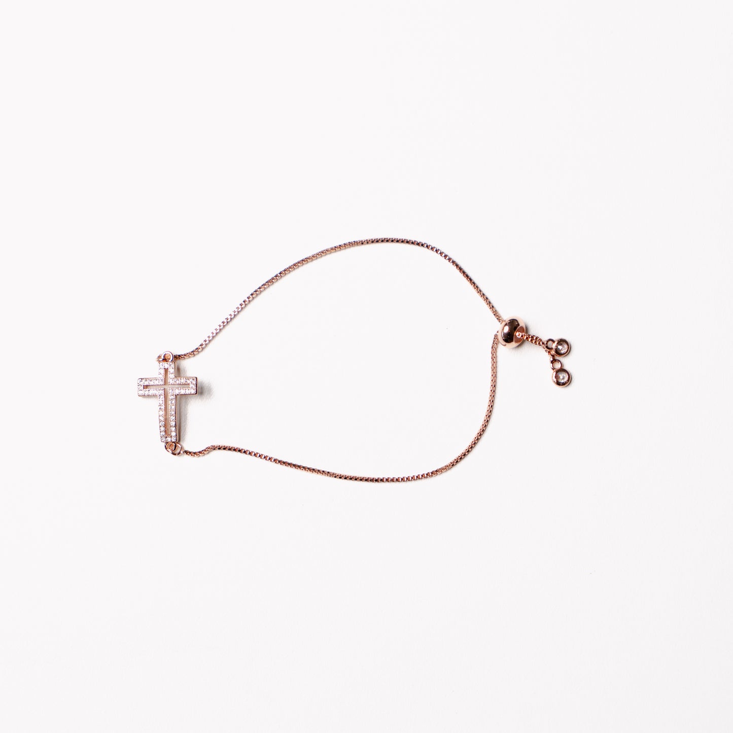 Diamante Side Cross Bracelet