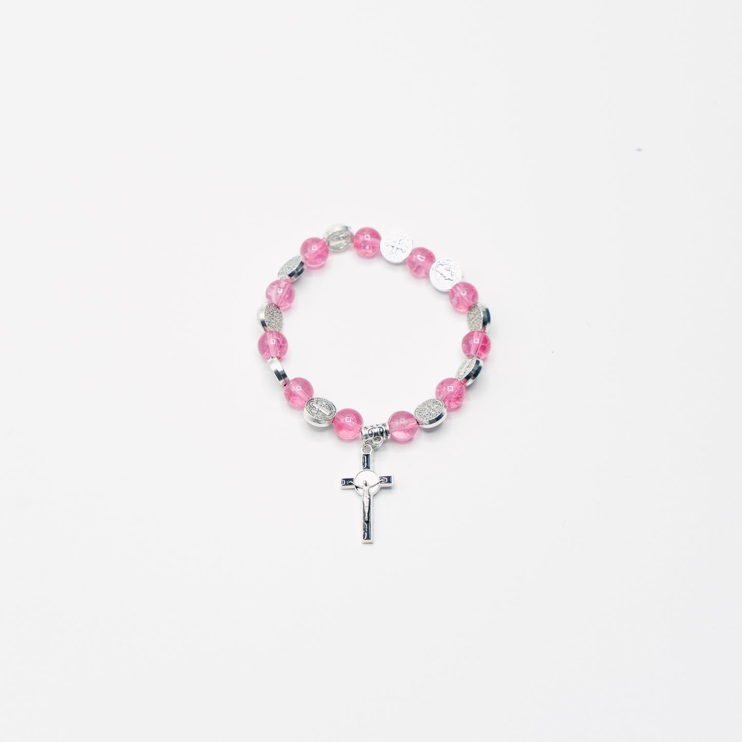 Beaded Black Cross Bracelet