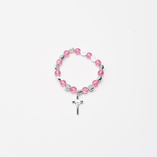 Beaded Black Cross Bracelet