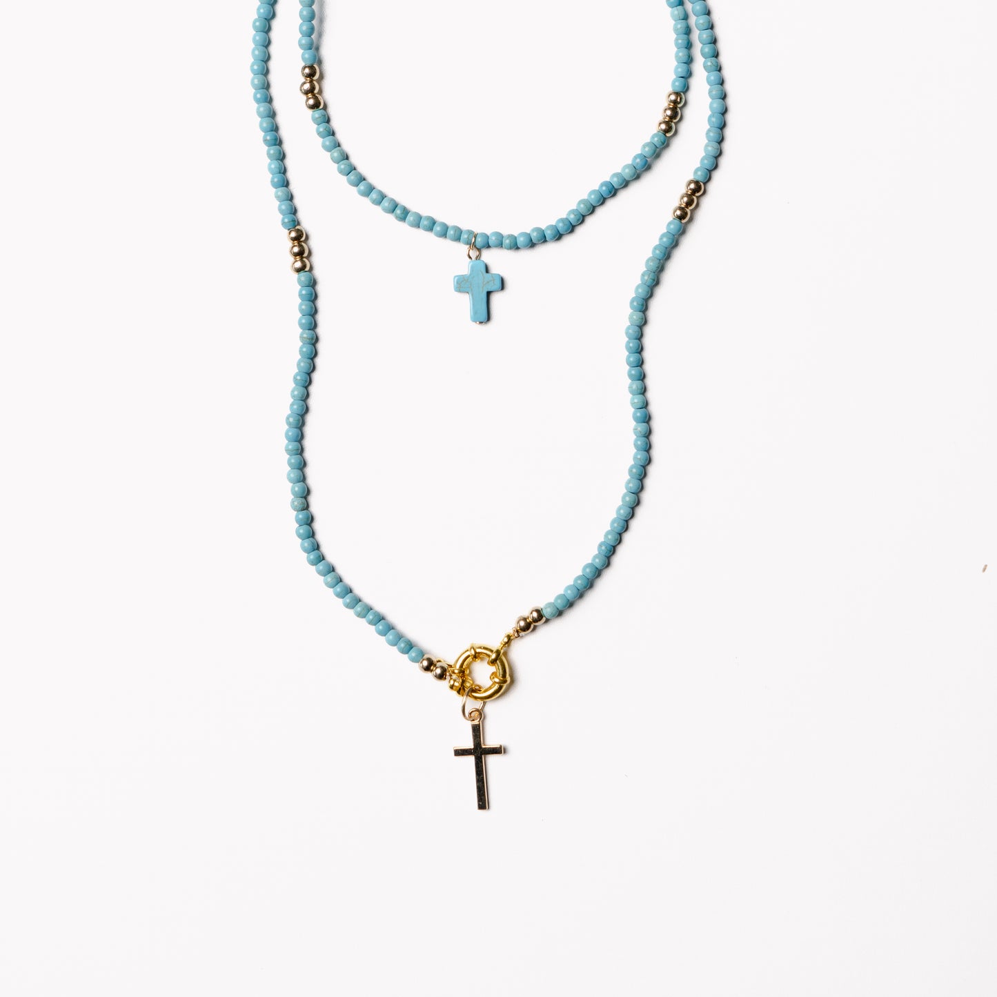 Natural Beaded Double Necklace
