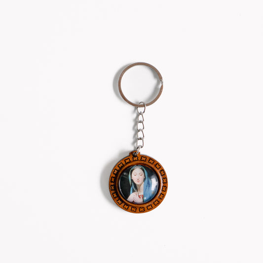 Madonna Wooden Key Ring