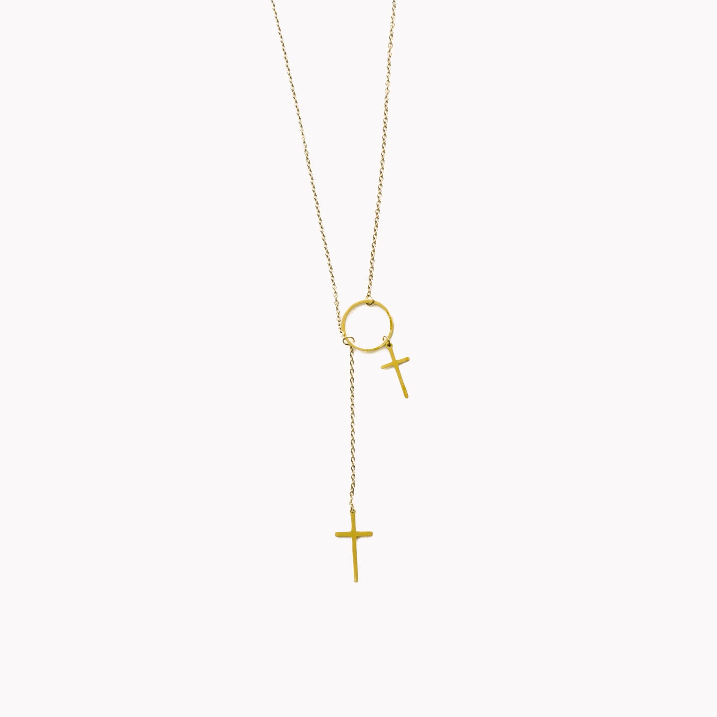 Double Cross Ring Necklace