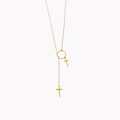 Double Cross Ring Necklace