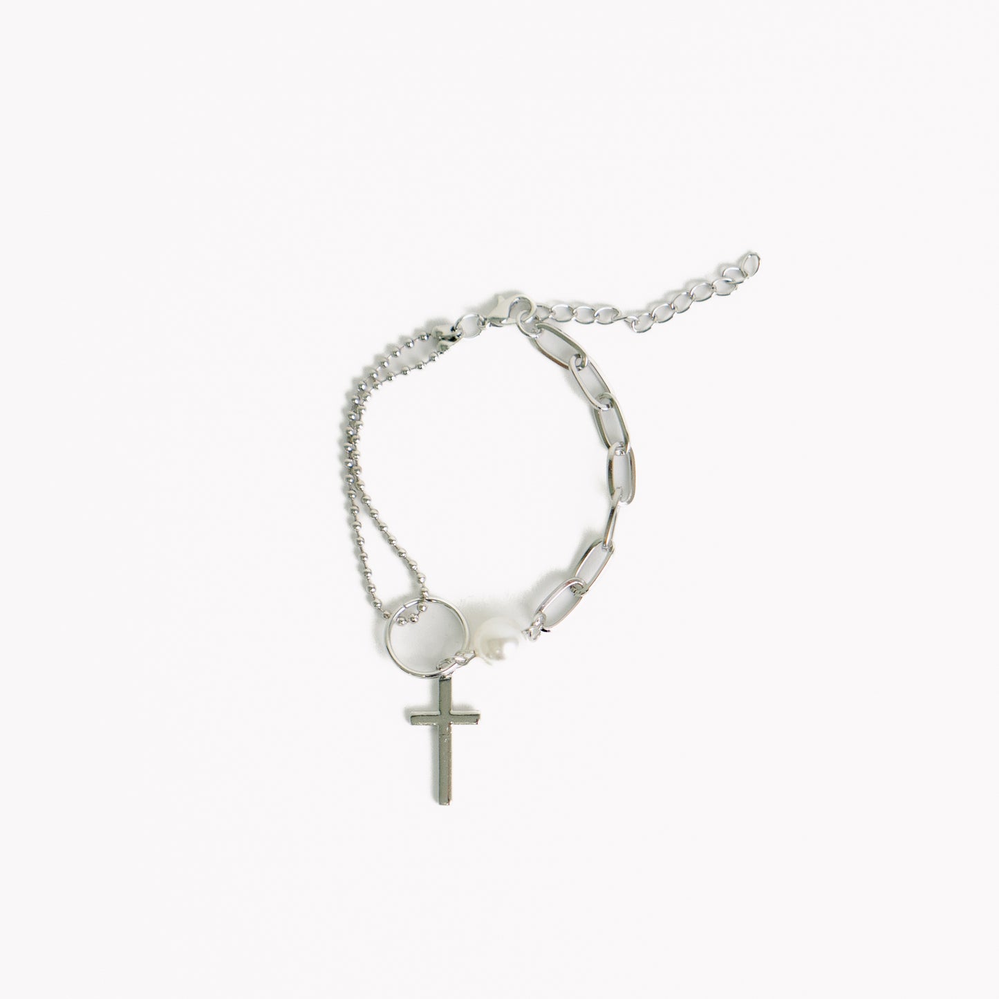 Single Pearl Double Chain Bracelet