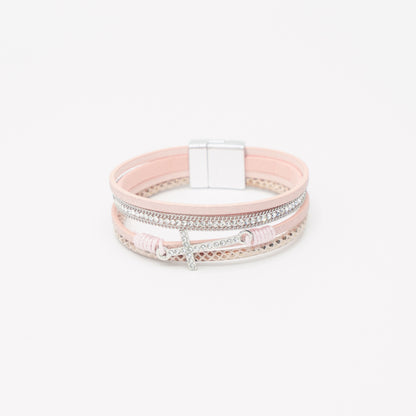Leather Diamante Cross Band