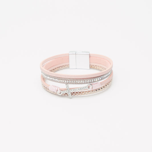Leather Diamante Cross Band