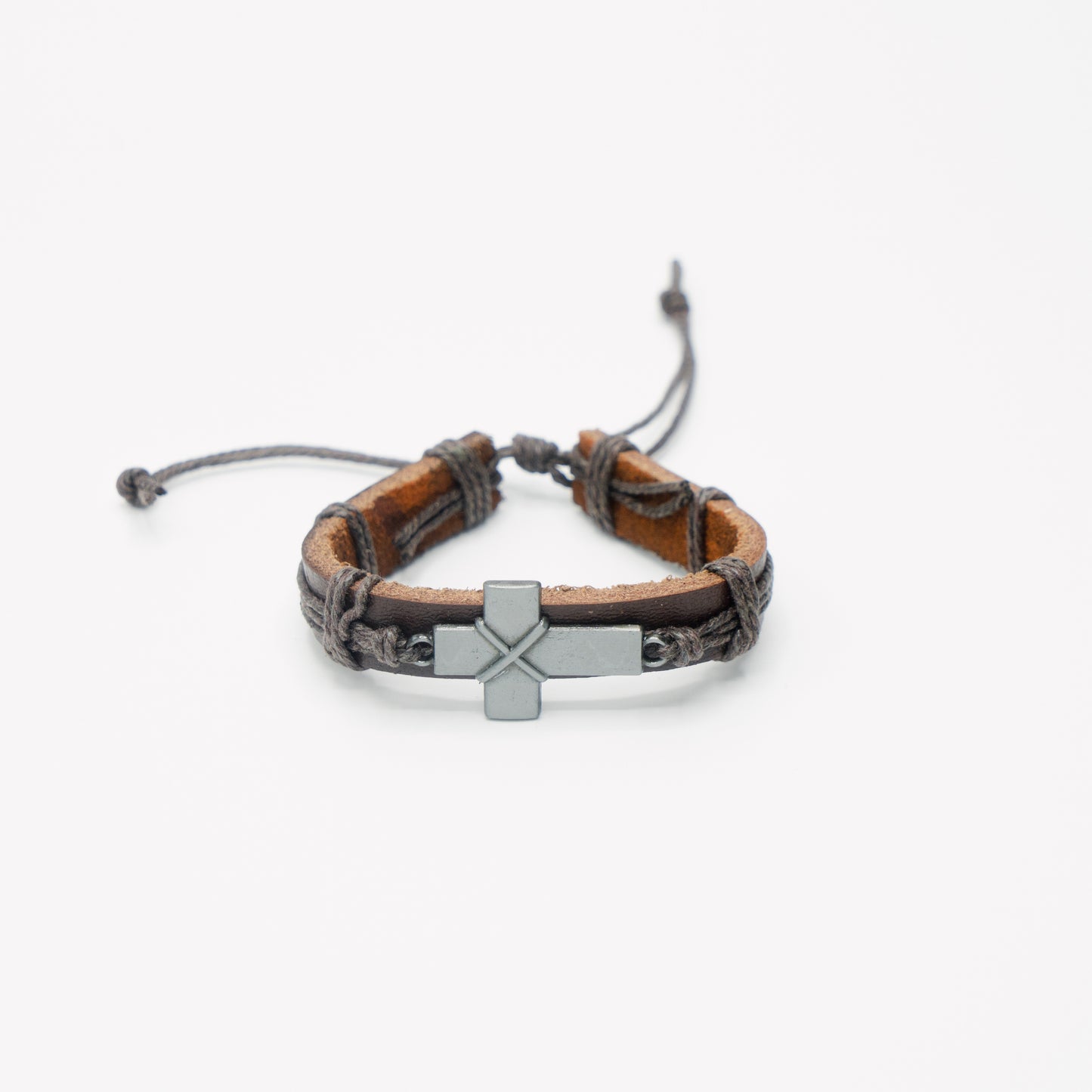 X Cross Leather Bracelet