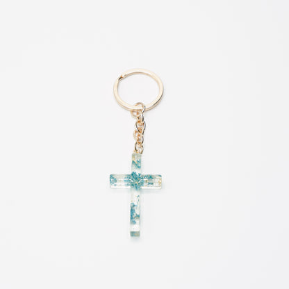 Pretty Flower Cross Key Ring