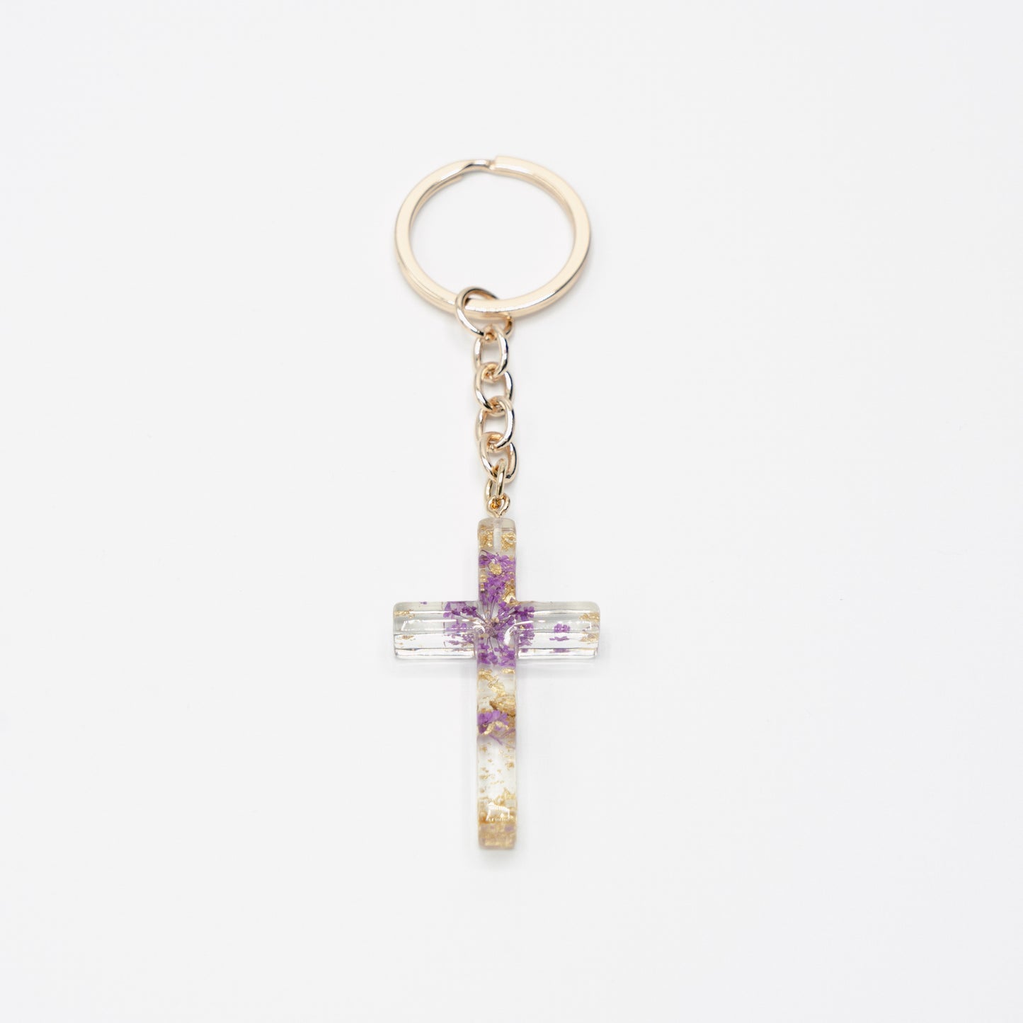 Pretty Flower Cross Key Ring