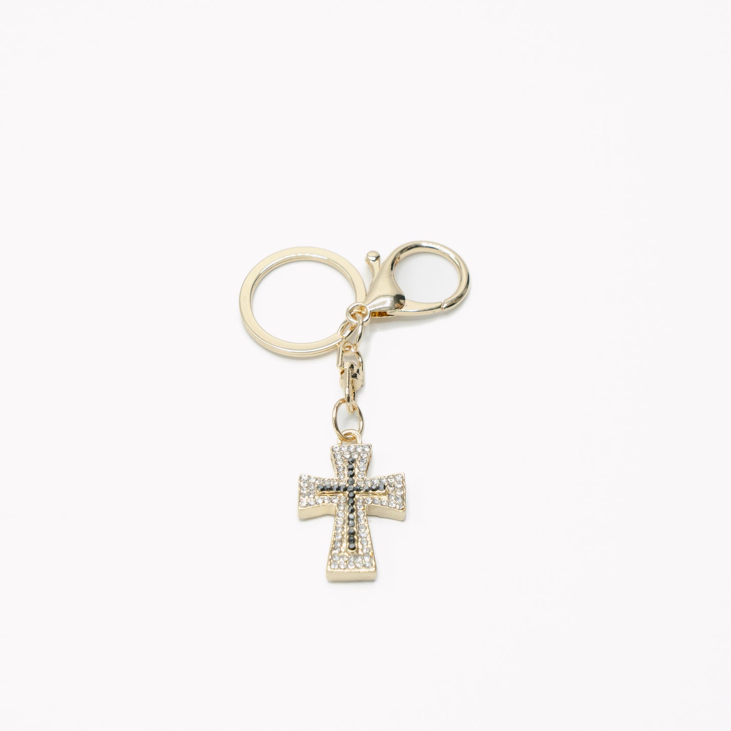 Diamante Blue Cross Key Ring