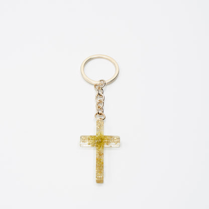 Pretty Flower Cross Key Ring