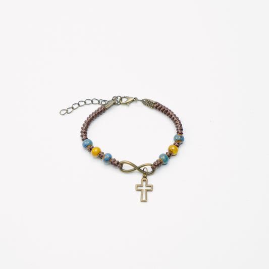 Infinity Cross Cord Bracelet