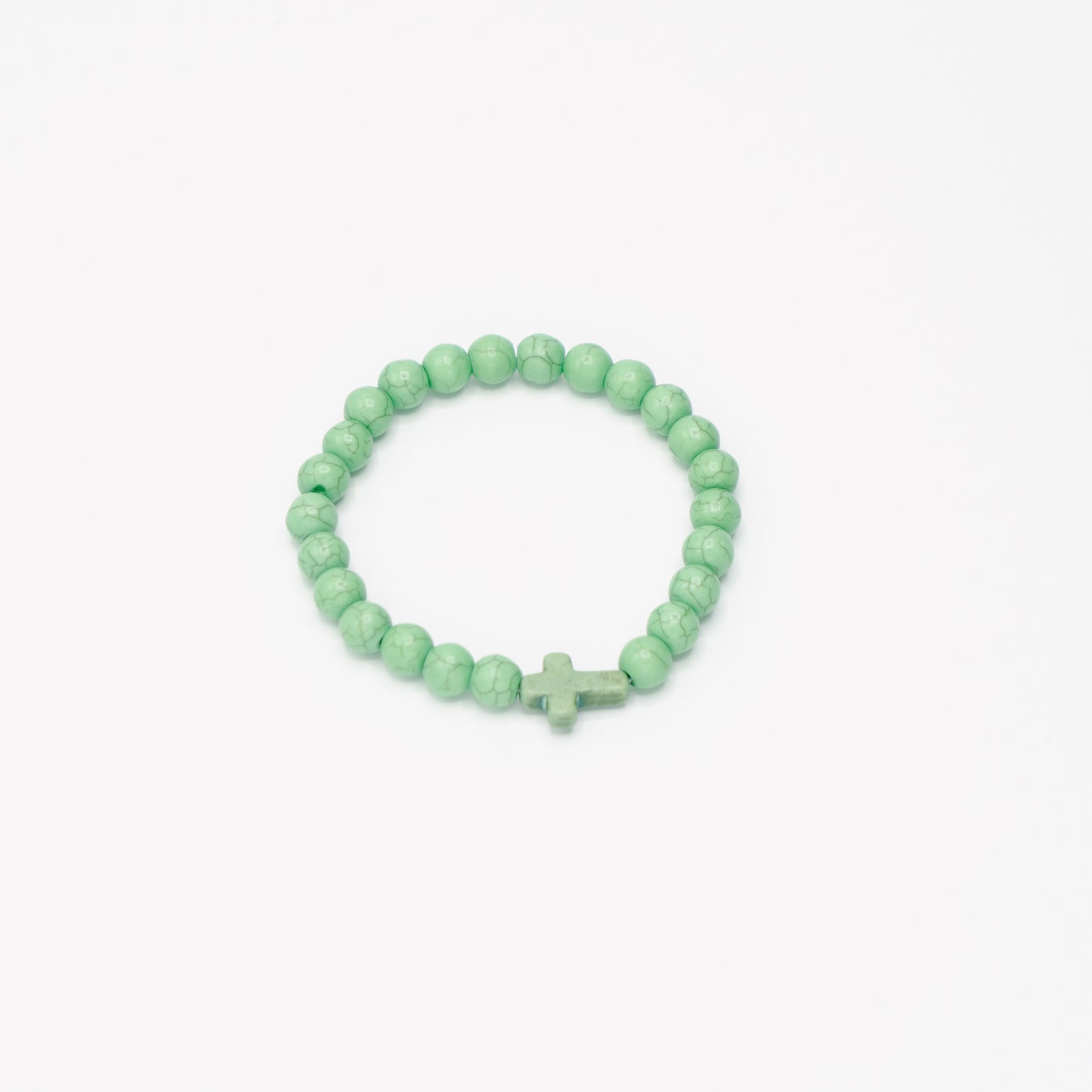 Natural Beaded Cross Bracelet
