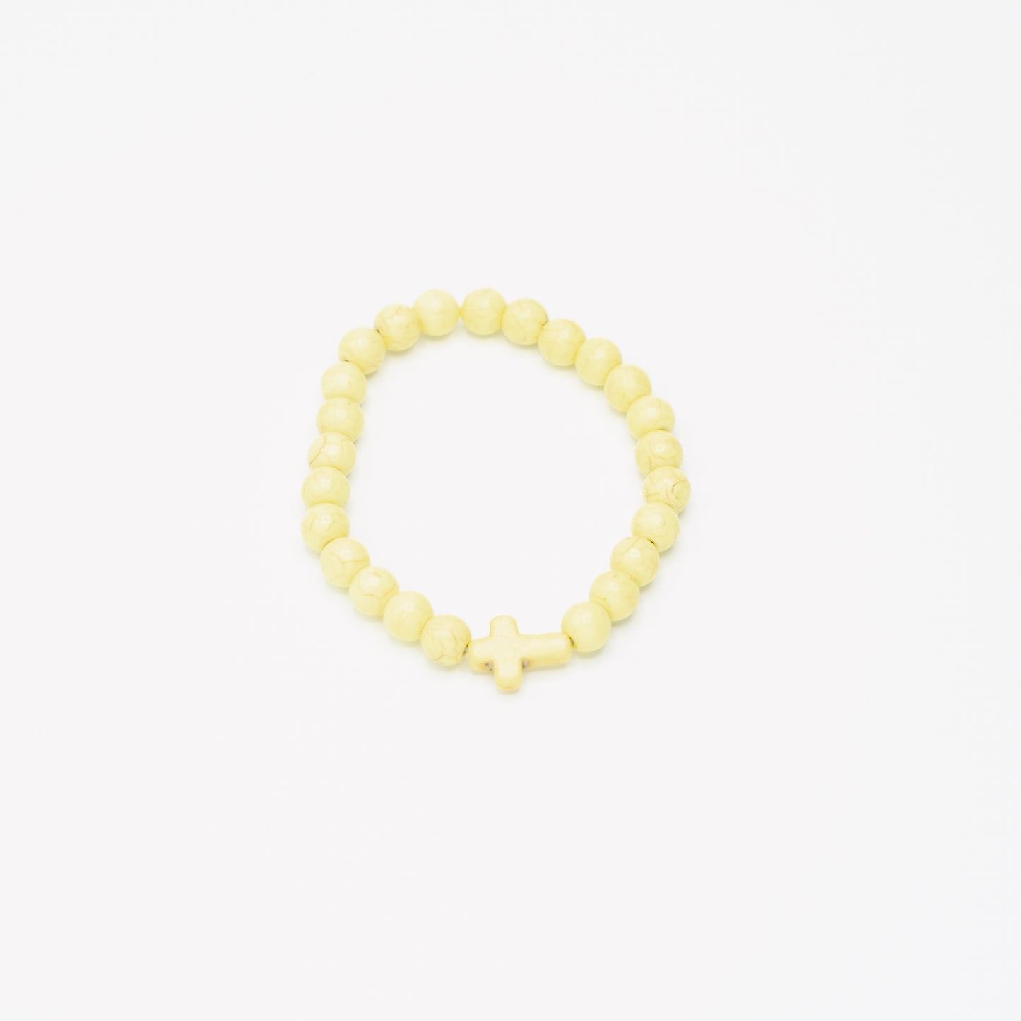 Natural Beaded Cross Bracelet